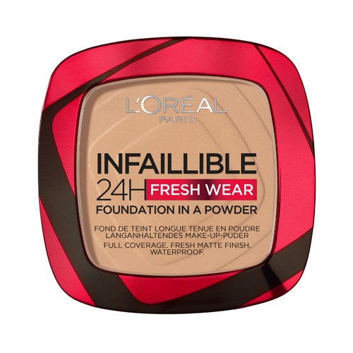 L´ORÉAL PARIS Infaillible 24h fresh wear Tono 140 Golden Beige Fondo de maquillaje en polvo con acabado mate sedoso.