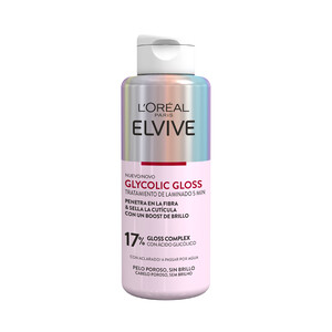 Imagen de ELVIVE Glycolic gloss de L´oréal Parils Tratamiento de laminado en 5 minutos, para cabellos porosos y sin brillo 200 ml.