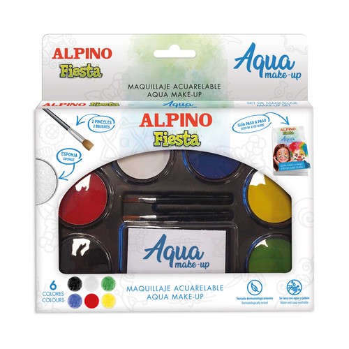 Estuche 1 paleta acuarelable, maquillaje profesional. ALPINO