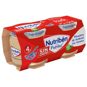 NUTRIBÉN Potitos® de menestra de verduras con ternera, a partir de 4 meses NUTRIBÉN Introducción 2 x 120 g.