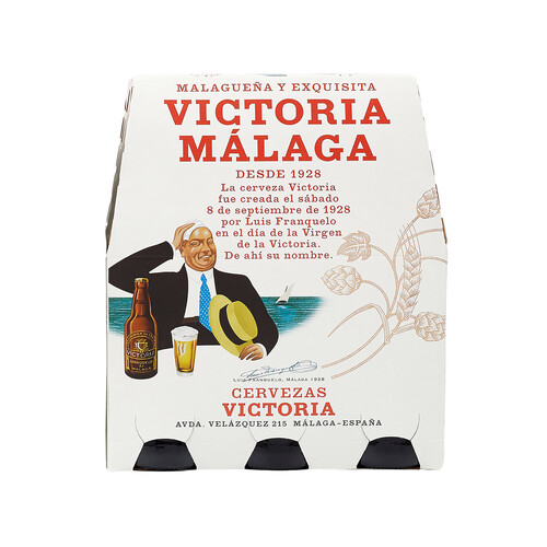 VICTORIA Cervezas rubias de origen Málaga VICTORIA pack 6 botellas x 25 cl.