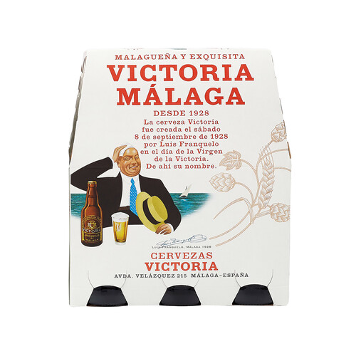 VICTORIA Cervezas rubias de origen Málaga pack 6 botellas x 25 cl.