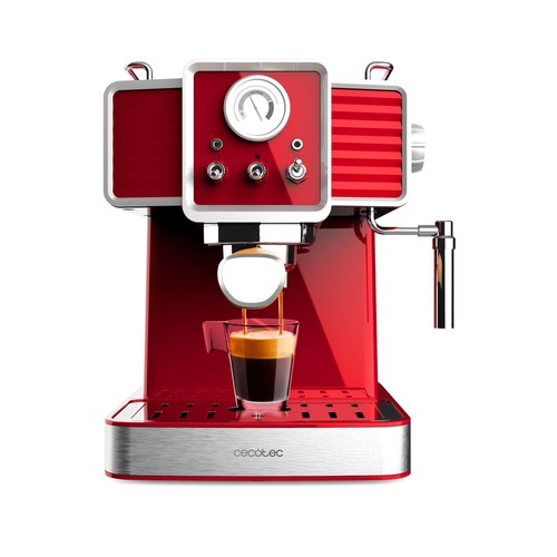 Cafetera Power Expresso CECOTEC, para café espresso y cappuccino, con 20 bares, manómetro y vaporizador orientable