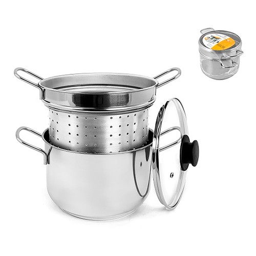 Cuece pasta acero inoxidableidable c/tapa vidrio 20cm royal, SANTA CLARA