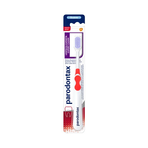 PARODONTAX Limpieza experta Cepillo de dientes con filamentos suaves y cabezal redondeado.