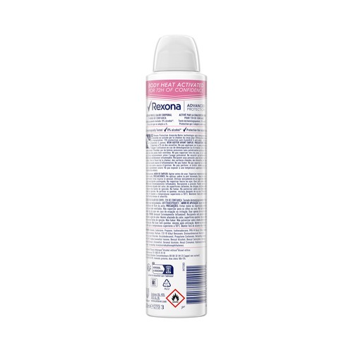 REXONA Advanced protection invisible pure Desodorante en spray para mujer anti-transpirante y anti-olor 200 ML.