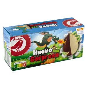 PRODUCTO ALCAMPO Huevo sorpresa de chocolate pack 3 uds. 60 g.