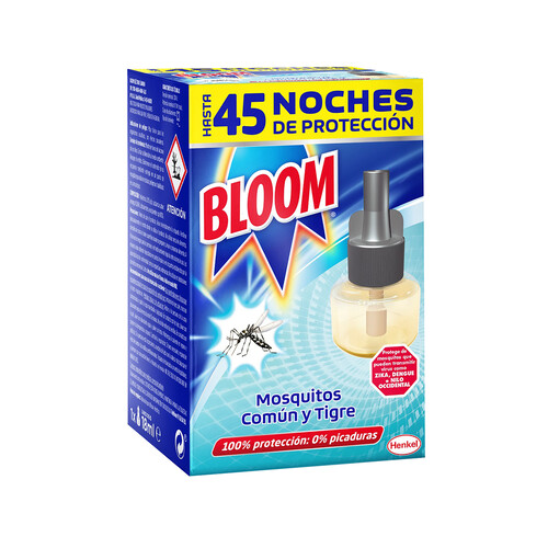 IRecambio insecticida eléctrico líquido, moscas y mosquitos BLOOM 45 días
