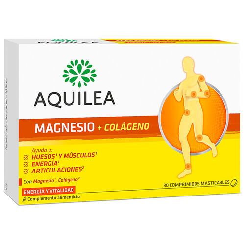 AQUILEA Energia y vitalidad Complemento alimenticio a base de magnesio y colágeno en comprimidos masticables 30 uds.