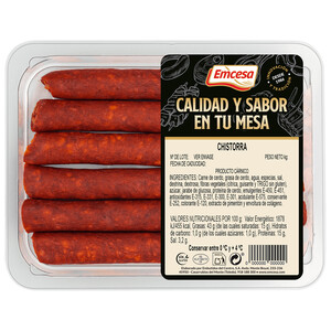 Imagen de EMCESA Bandeja con chistorra roja, elaborada sin gluten 320 g.