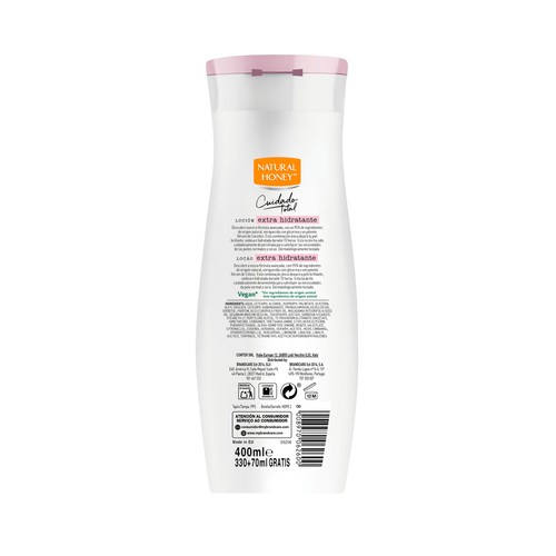 NATURAL HONEY Cuidado total Loción corporal extra hidratante, para pieles normales a secas 330 ml.
