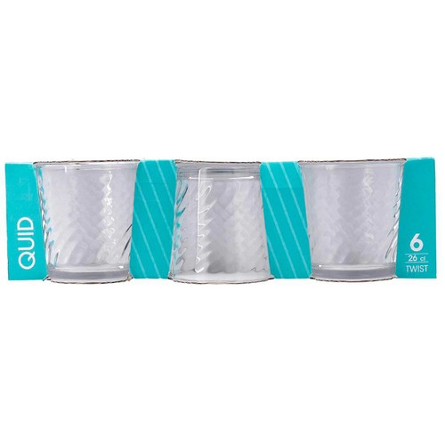 Set 6 Vasos Bajos de Vidrio 26cl Twist, QUID