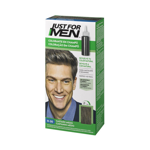 JUST FOR MEN Loción colorante para hombre tono H-30 castaño medio JUST FOR MEN 30 ml.