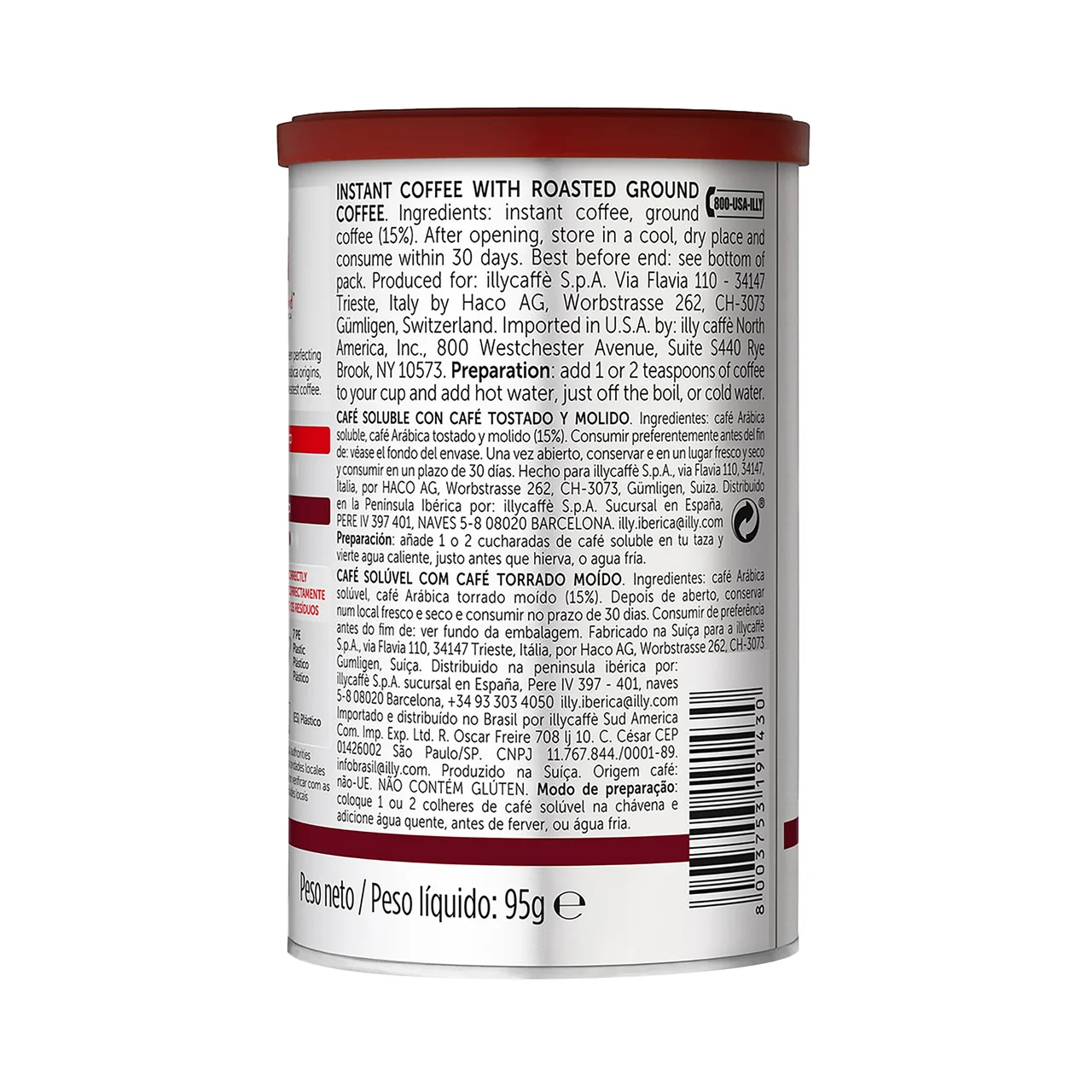 Café soluble 100 % arábica intenso lata 95 g.