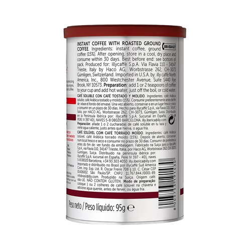ILLY Café soluble 100 % arábica intenso lata 95 g.