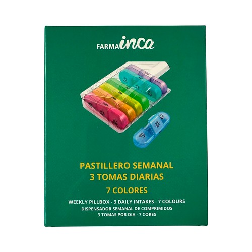 IKILIFE Pastillero semanal de colores con 3 horarios. 