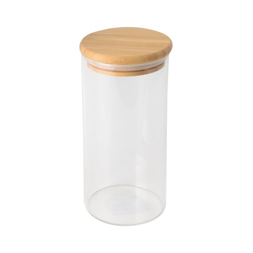 Bote de vidrio con tapa de madera, 0,5 litros, ACTUEL.