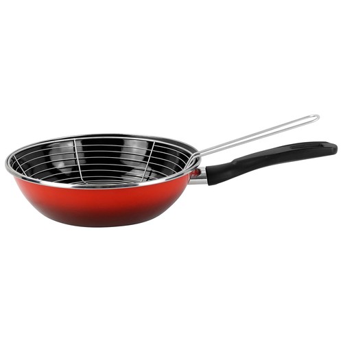 Sartén freidora de acero vitrificado, 26 cm., apto para inducción, SFUMATO MAGEFESA.