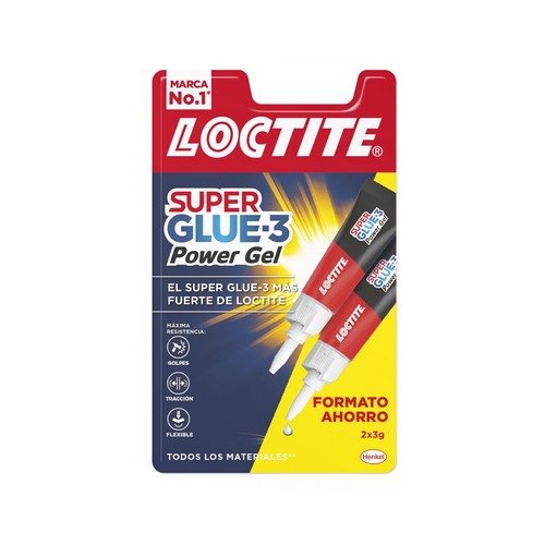 Pegamento instantáneo LOCTITE Super Glue -3 Power Gel, 2x3grs.
