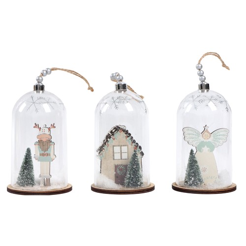 Colgante Cúpula Paisaje Nevado 15cm CF modelos surtidos decoración Navidad, ACTUEL