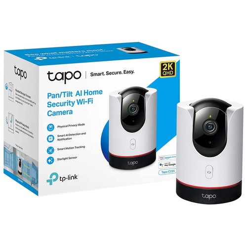 Cámara inteligente Wi-Fi de seguridad TP-LINK Tapo C225, detección Inteligente, visión panorámica, sonido bidireccional.
