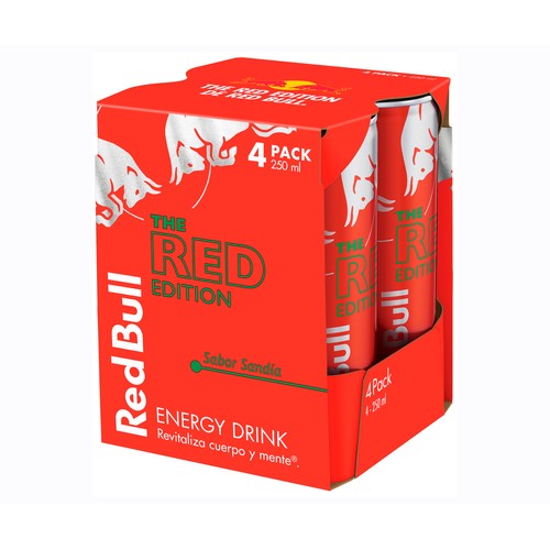 RED BULL Bebida energética sandía pack de 4 x 250 ml.