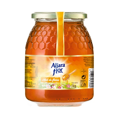 Miel de flores mezcla de mieles originarias y no originairas de la U.E ALJARAFLOR 1 kg.