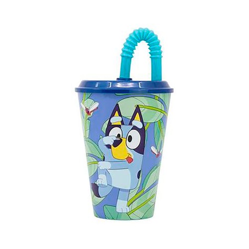 Vaso de plástico con caña de Bluey de 400ml, STOR