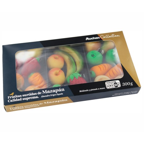 AUCHAN COLLECTION Figuritas de fruta de mazapán 300 g.