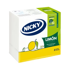 NICKY Limón Servilletas de papel de 33 x 33 cm y 2 capas 65 uds.