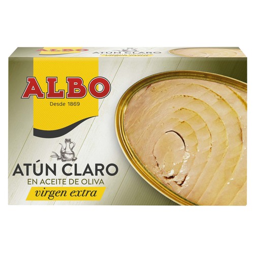 ALBO Atún claro en aceite de oliva virgen extra lata de 82 g.