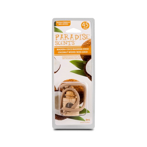 Ambientador coche madera coco, PARADISE SCENTS
