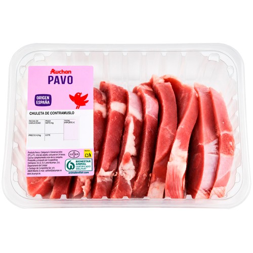 AUCHAN Chuletas de contramuslo de pavo Producto Alcampo.