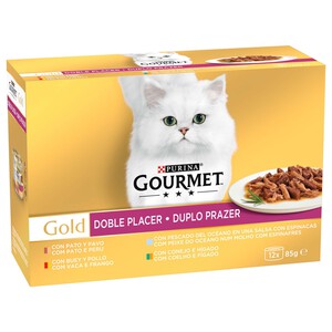 PURINA GOURMET Comida para gatos húmeda a base de buey y pollo PURINA GOURMET 12 uds. 85 g.