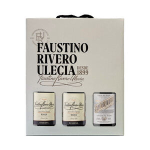 Imagen de FAUSTINO RIVERA ULECIA Estuche vino tinto reserva (2) con D.O. Ca. Rioja + vino tinto crianza con D.O. Ribera del Duero.