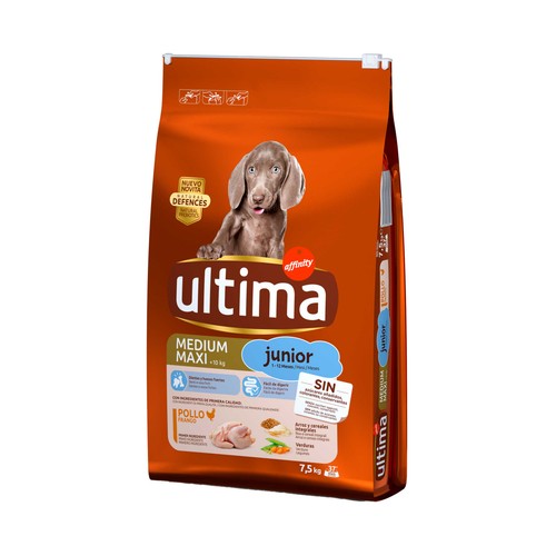 ULTIMA Comida para perro cachorro entre 2 y 12 meses a base de pollo y arroz Affinity 7,5 kilog.