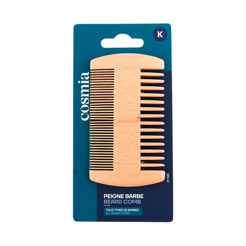 COSMIA Peine de madera desenredante para todo tipo de barbas.
