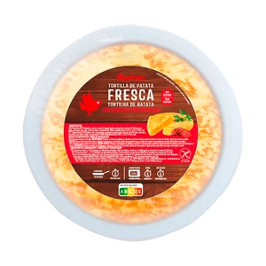 AUCHAN Tortilla de patata fresca con chorizo 600 g Producto Alcampo.