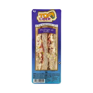 TOP LIDER Sandwich de pan blanco con pechuga de pollo, mahonesa y tomate TOP LIDER 200 g.