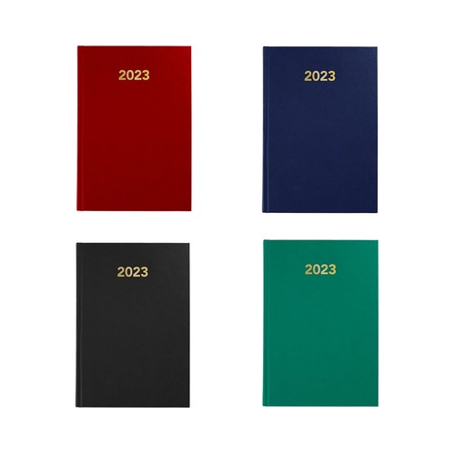 Agenda anual 2023 A5 día por página con tapa extradura, varios colores, GRAFOPLAS.