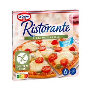 Imagen de DR. OETKER Pizza sin gluten, con salsa de tomate, mozzarella y albahaca Ristorante 370 g.