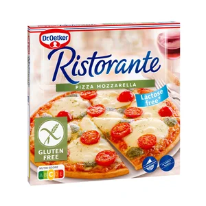 DR. OETKER Pizza sin gluten, con salsa de tomate, mozzarella y albahaca Ristorante 370 g.