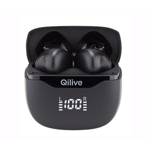 Auriculares inalámbricos Bluetooth QILIVE Q.1621, color negro, autonomía 24 horas, cancelación de ruido, color negro