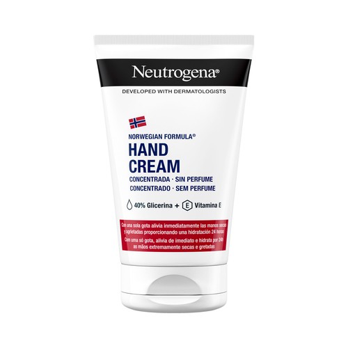 NEUTRÓGENA Crema de manos concentrada sin perfume, para alivio inmediato de manos agrietadas y secas 50 ml.