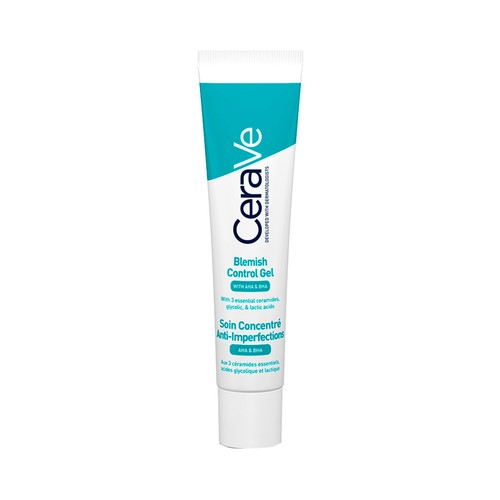 CERAVE Gel crema anti-imperfecciones con 3 ceramidas esenciales, AHA, BHA y ácidos Glicólico y Láctico 40 ml.
