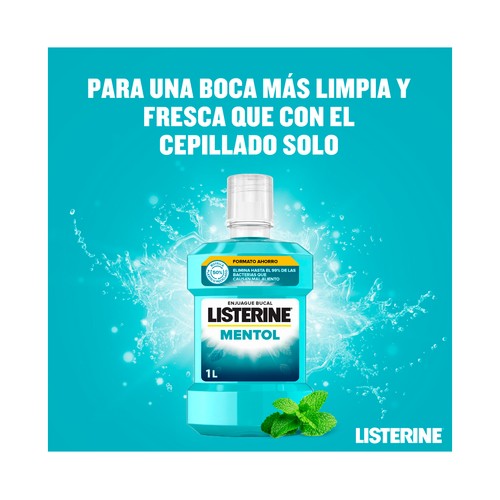LISTERINE Enjuague bucal diario, con sabor mentol 2 x 1 l.