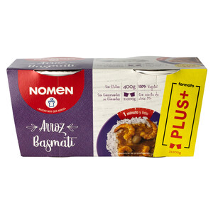 Imagen de NOMEN Plus Vasitos de arroz basmati 2 udsx 200 ml.