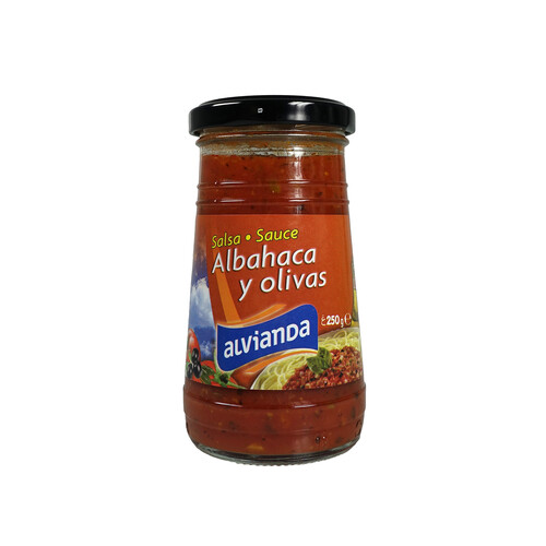 Salsa de albahacas y olivas ALVIANDA 250 g.