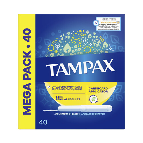 TAMPAX Tampones regular con aplicador de cartón TAMPAX 40 uds.