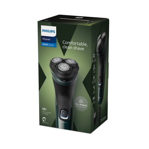 Afeitadora eléctrica PHILIPS X3002/00, cuchillas PowerCut, cabezales 4D..